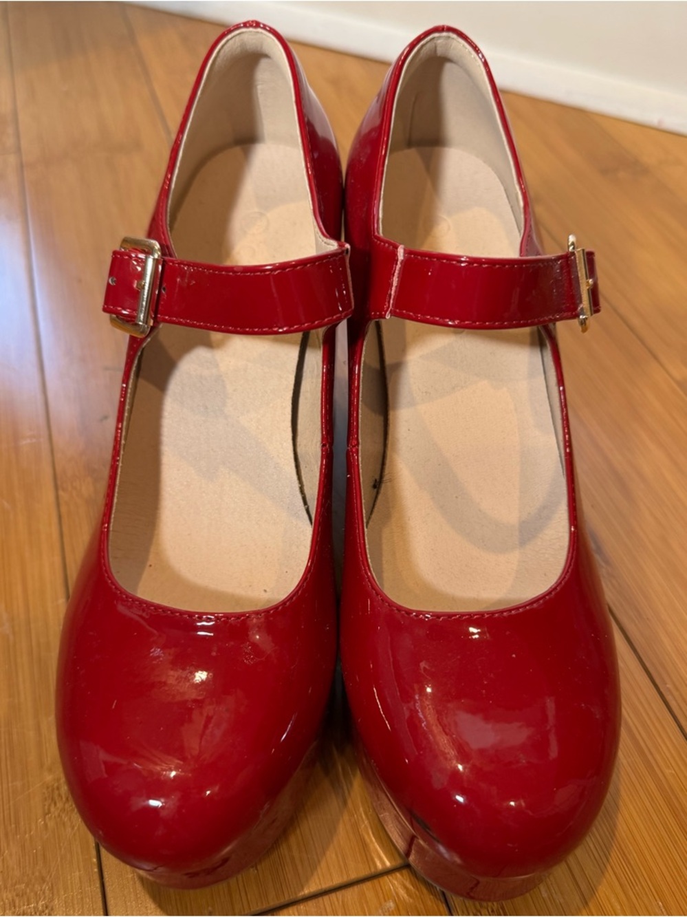 Red Patent Mary Jane Platform Heels Size 7.5